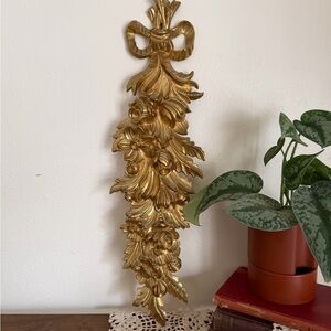 Vintage Italian Gilt Bow & Fruit Swag Wall Plaque – Hollywood Regency